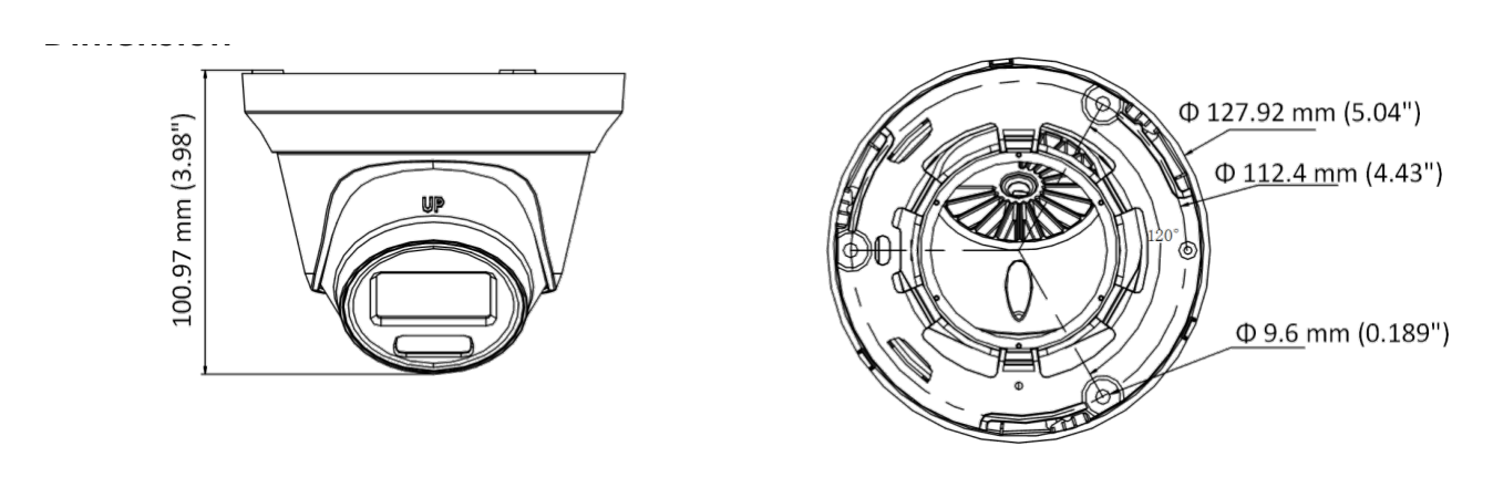 THC-T229-M 外形尺寸圖 Φ 127.92 mm × 100.97 mm (Φ 5.04