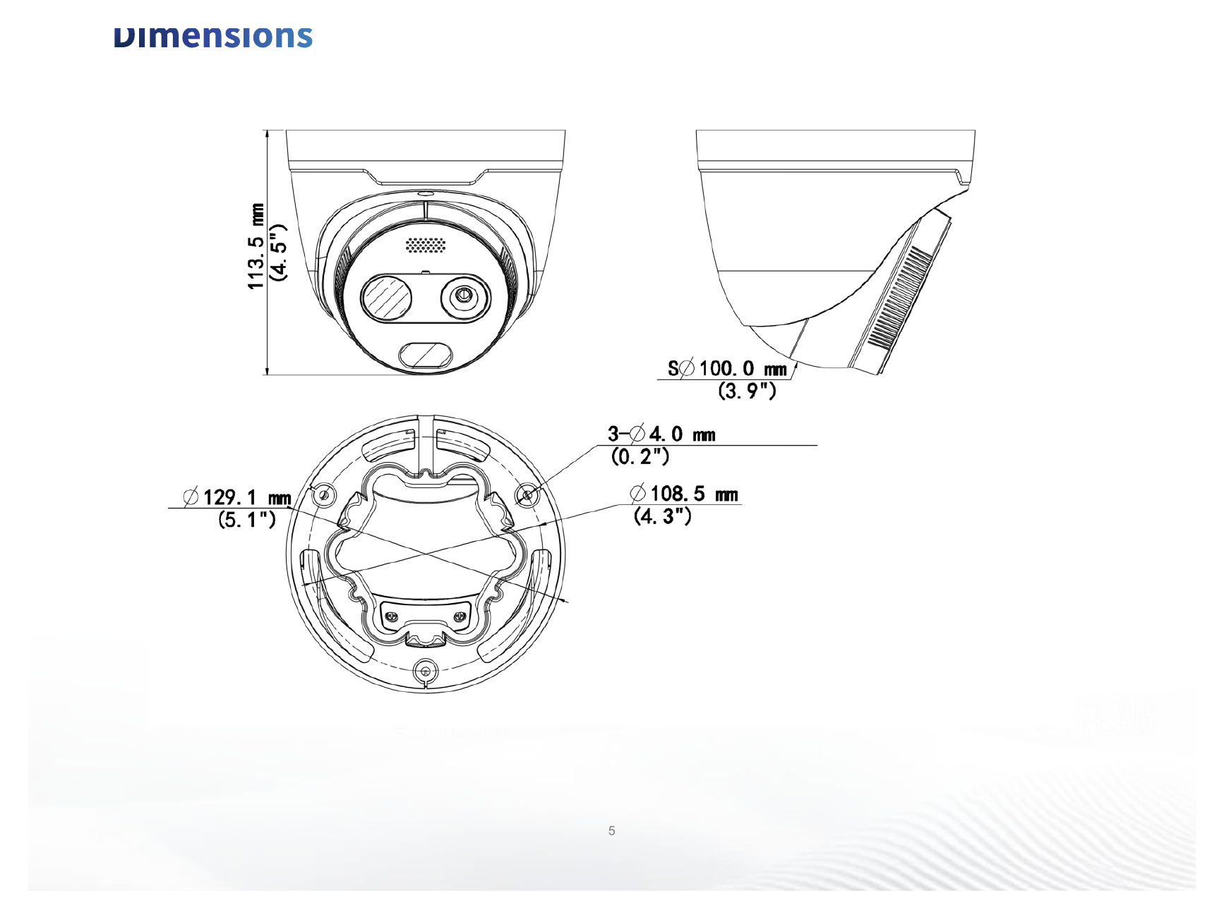 TIC3612SA-F3-4F4AC-I1 外形尺寸圖 Φ129 x 114 mm(Φ5.08" x 4.49")(Φ x H)｜重量 0.72kg(1.6lb)｜Unit: mm