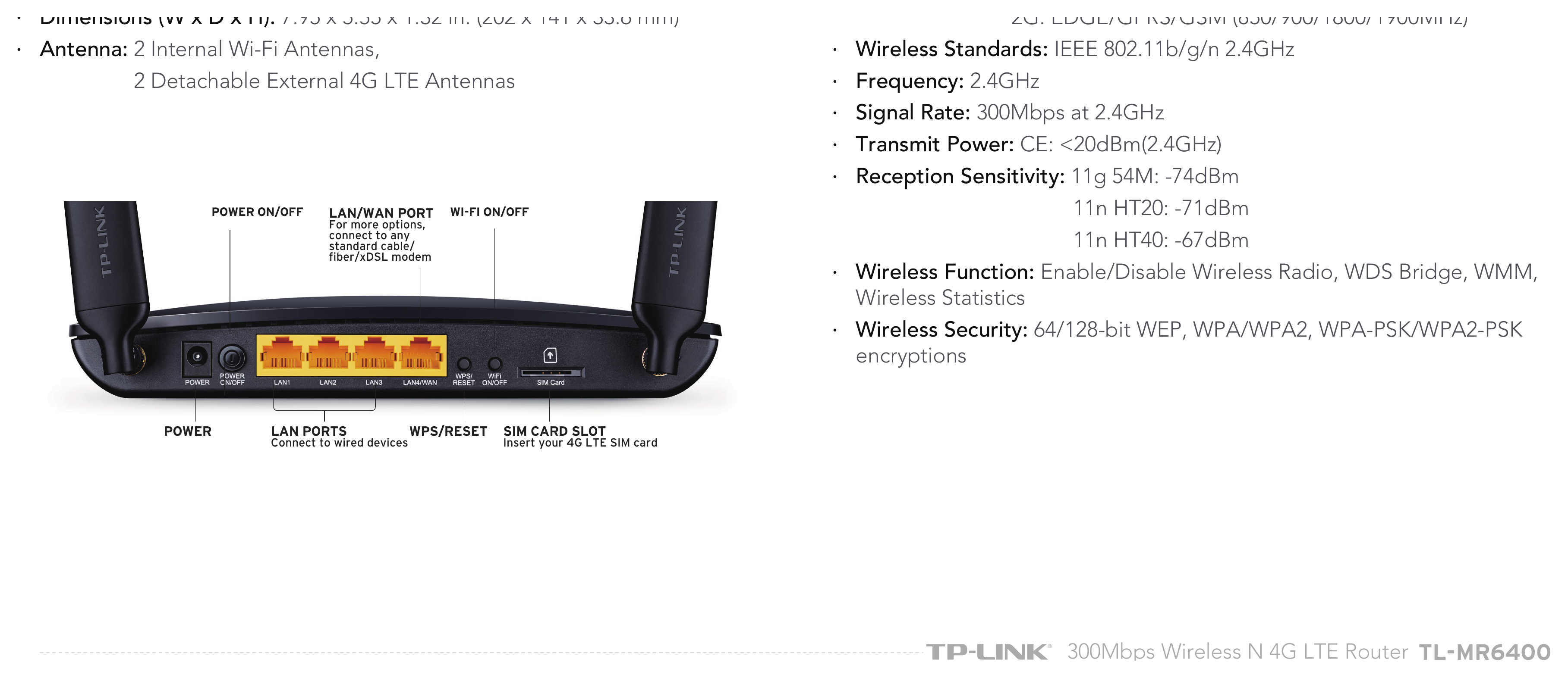 TL-MR6400(UN-V1 外形尺寸圖 詳見圖示|Unit: mm