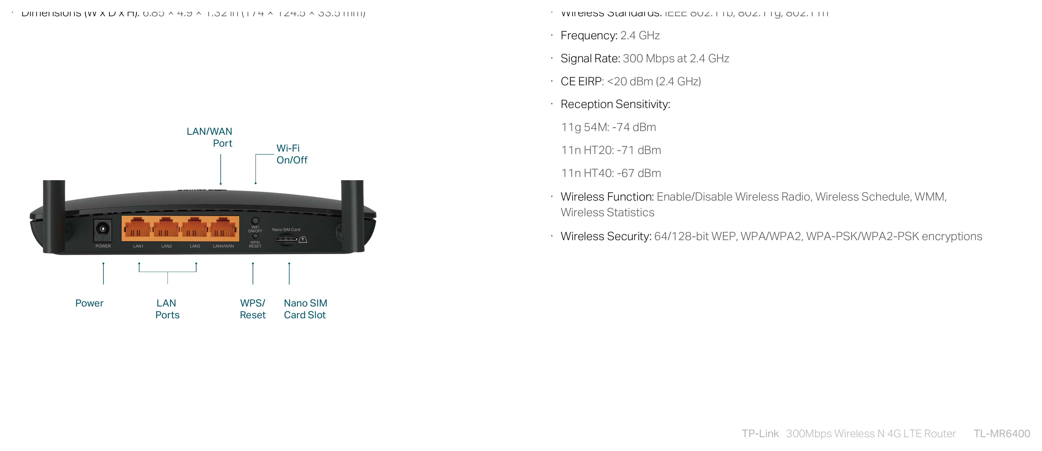 TL-MR6400(EU)-5.20 外形尺寸圖 詳見圖示｜Unit: mm