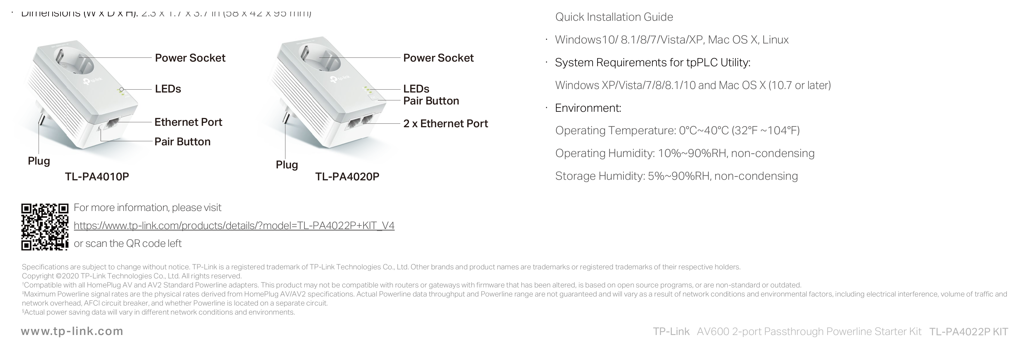 TL-PA4022P-KIT(EU)-4.0 外形尺寸圖 詳見圖示|Unit: mm