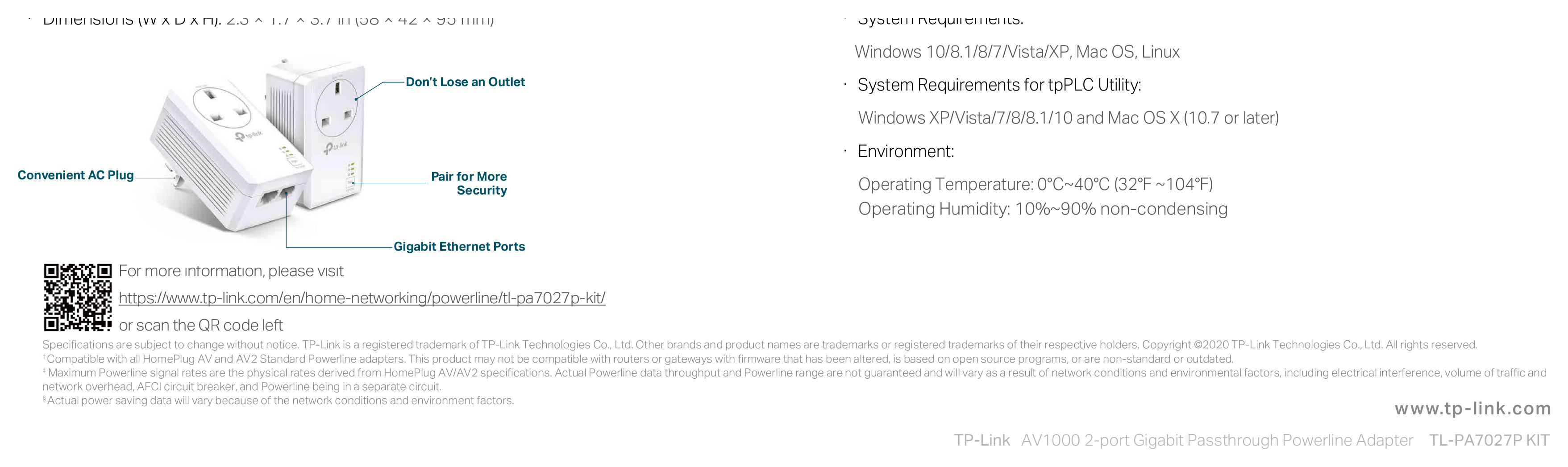 TL-PA7027P-KIT(UK)1.0 外形尺寸圖 詳見圖示|Unit: mm
