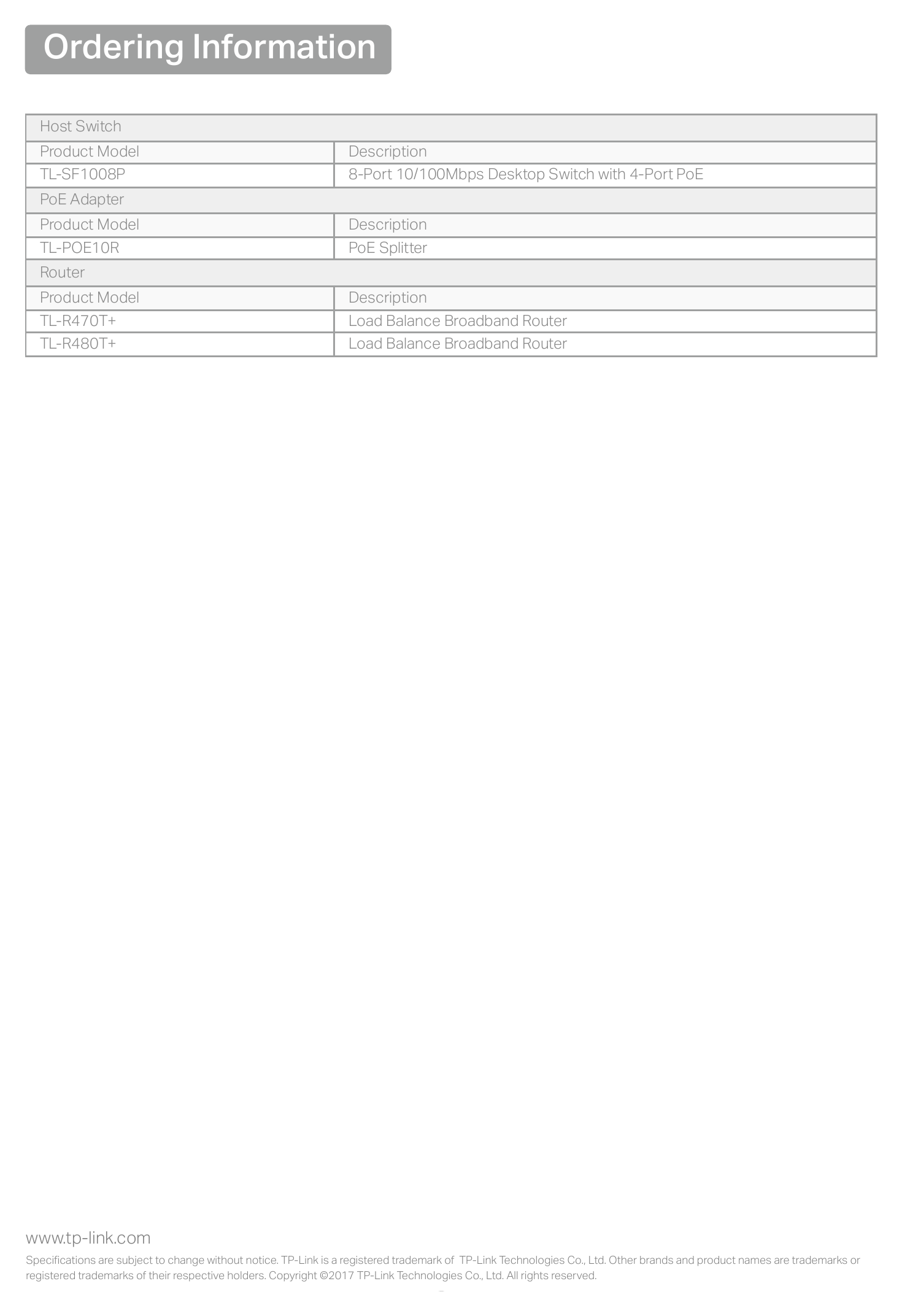 TL-SF1008P(UN)5.0 外形尺寸圖 6.7 x 3.9 x 1.1 in. (171 x 98 x 27mm)｜Unit: mm