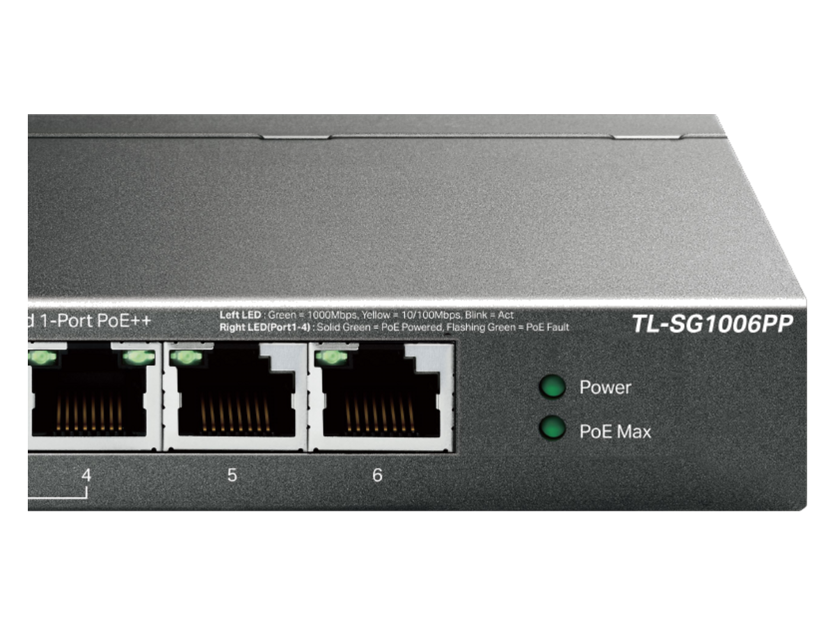 TL-SG1006PP TP-Link with 3-Port PoE+ and 1-Port PoE++ 產品圖片