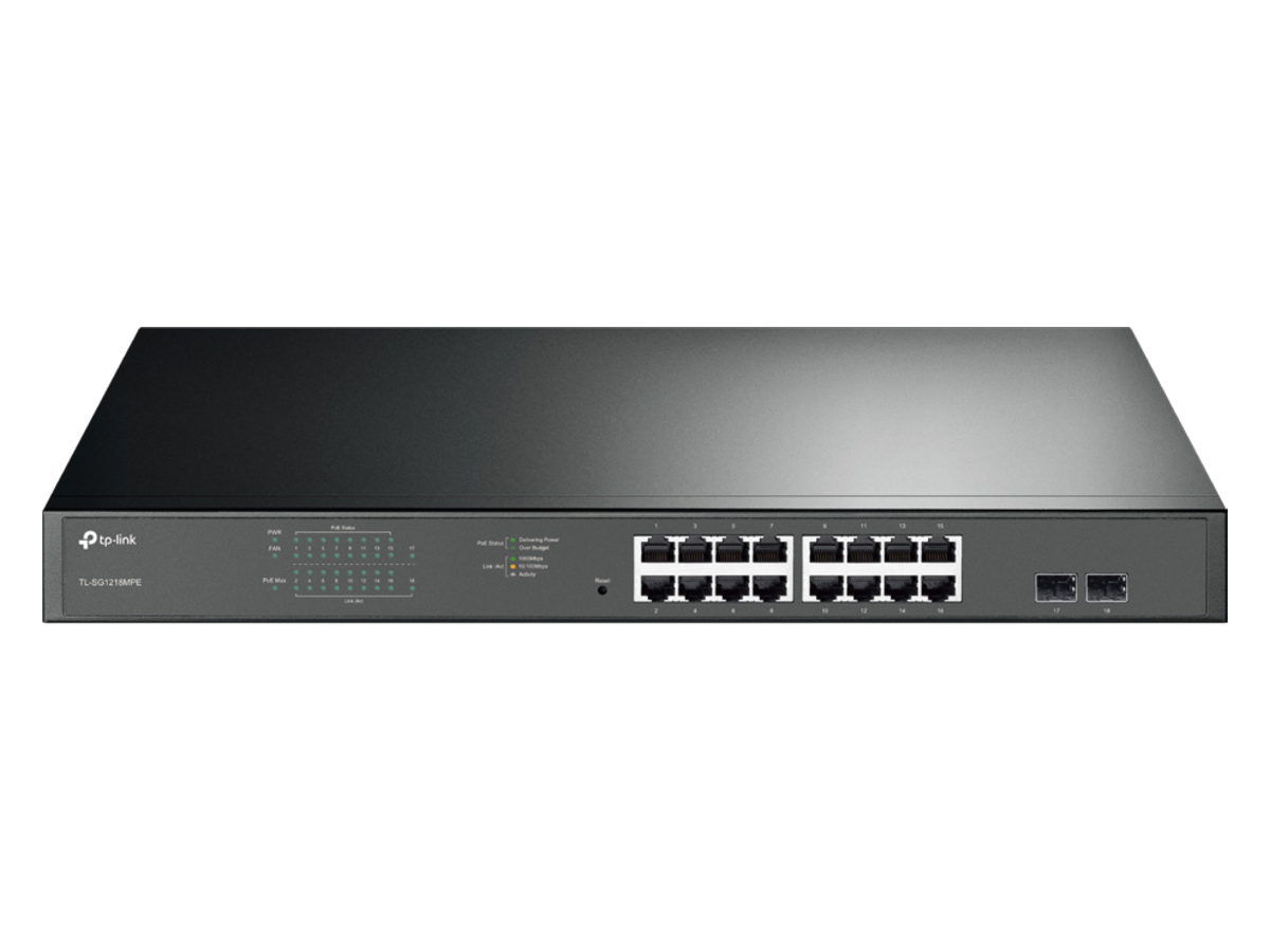 TL-SG1218MPE(UN)-1.0 tp-link PoE+ Switch with 2 SFP Slots Datasheet 產品圖片