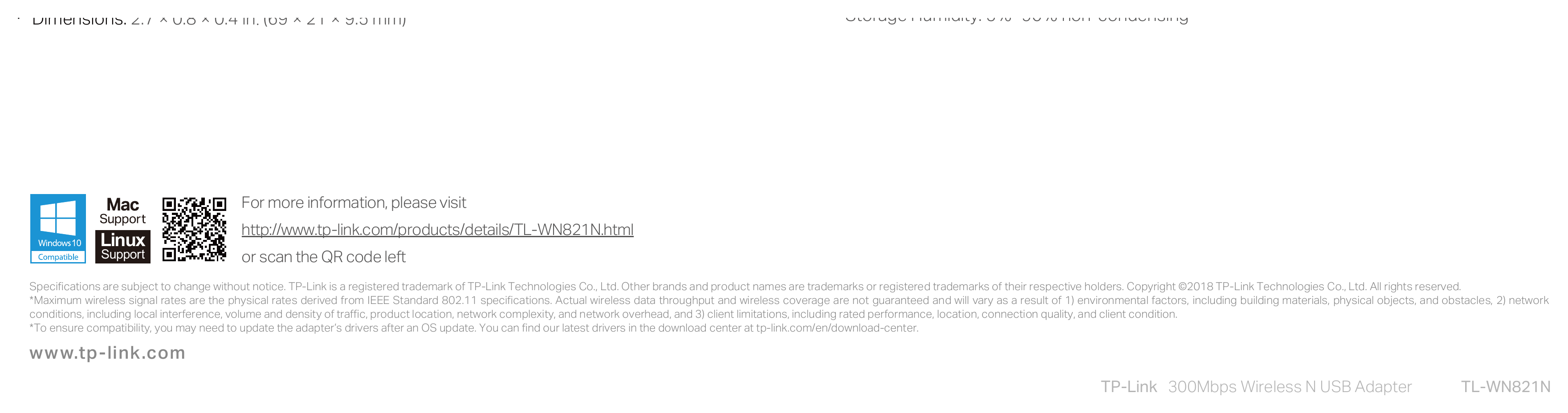 TL-WN821N%28EU&US%29-6.0 外形尺寸圖 詳見圖示|Unit: mm