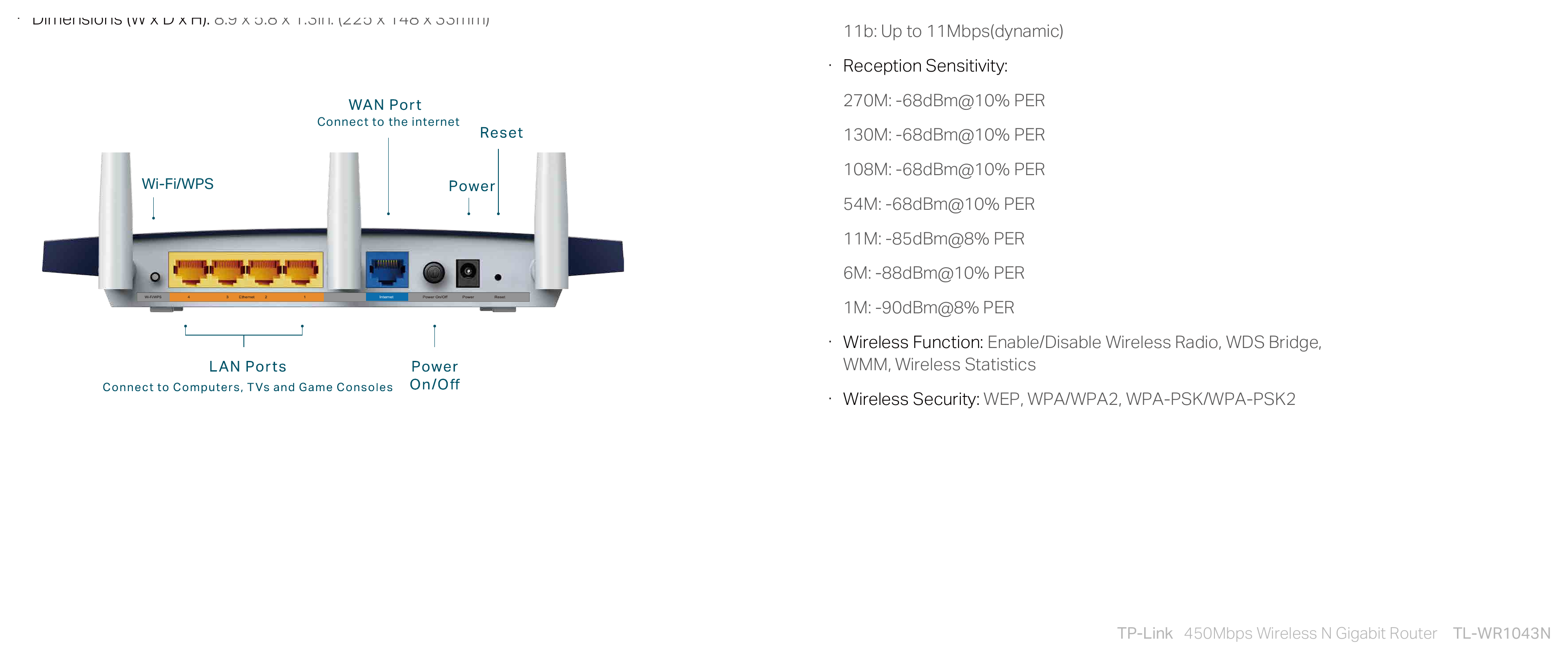 TL-WR1043N(EU 外形尺寸圖 詳見圖示|Unit: mm