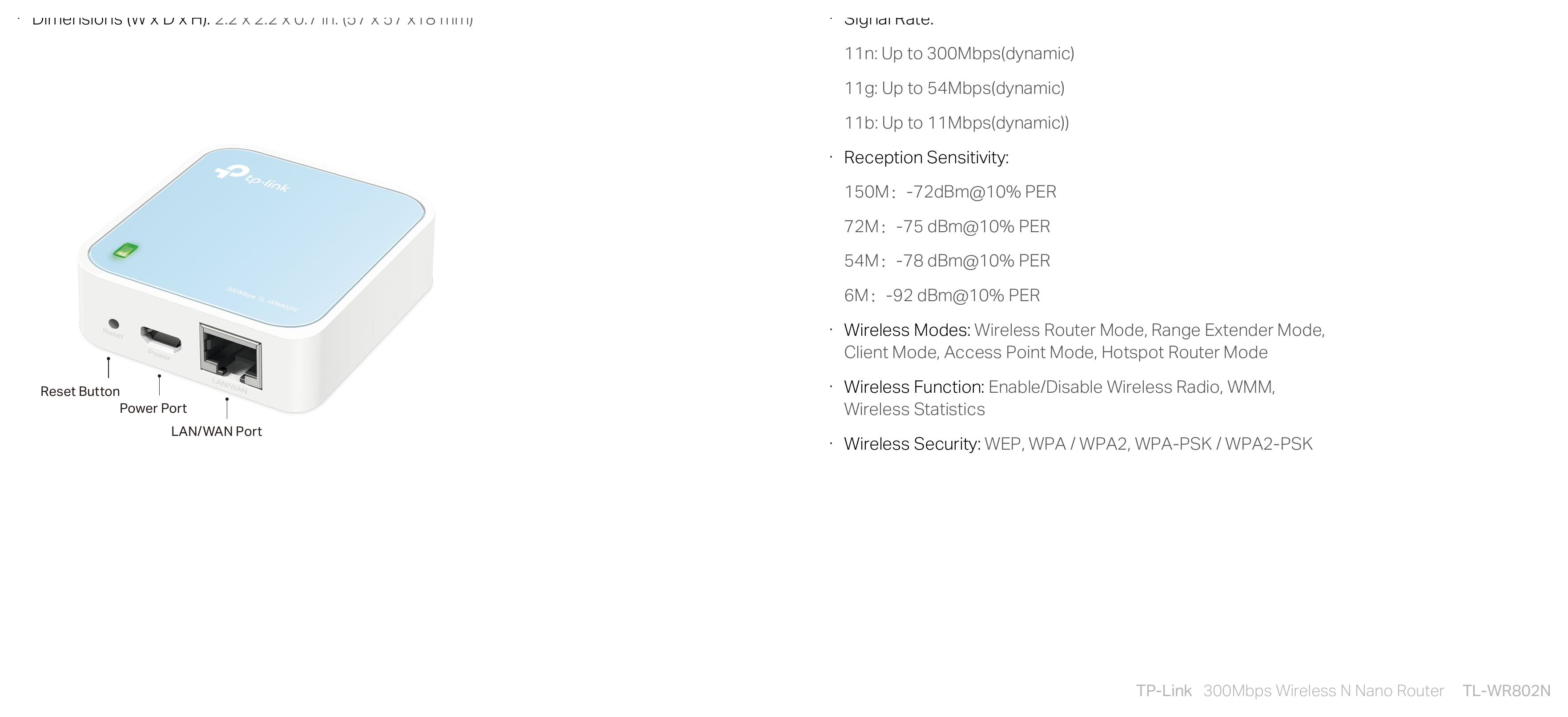 TL-WR802N(EU&US)-V4 外形尺寸圖 詳見圖示|Unit: mm