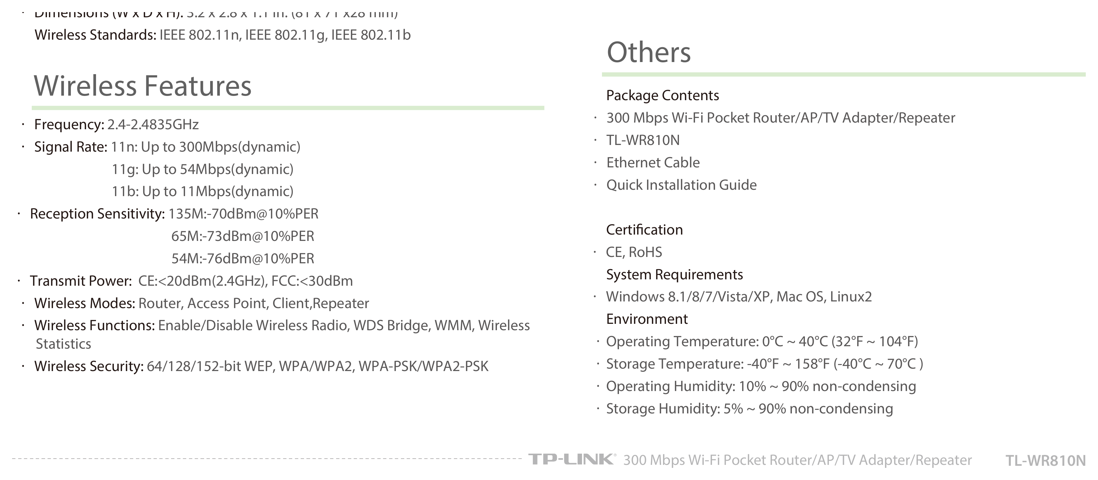 TL-WR810N-V2 外形尺寸圖 詳見圖示|Unit: mm