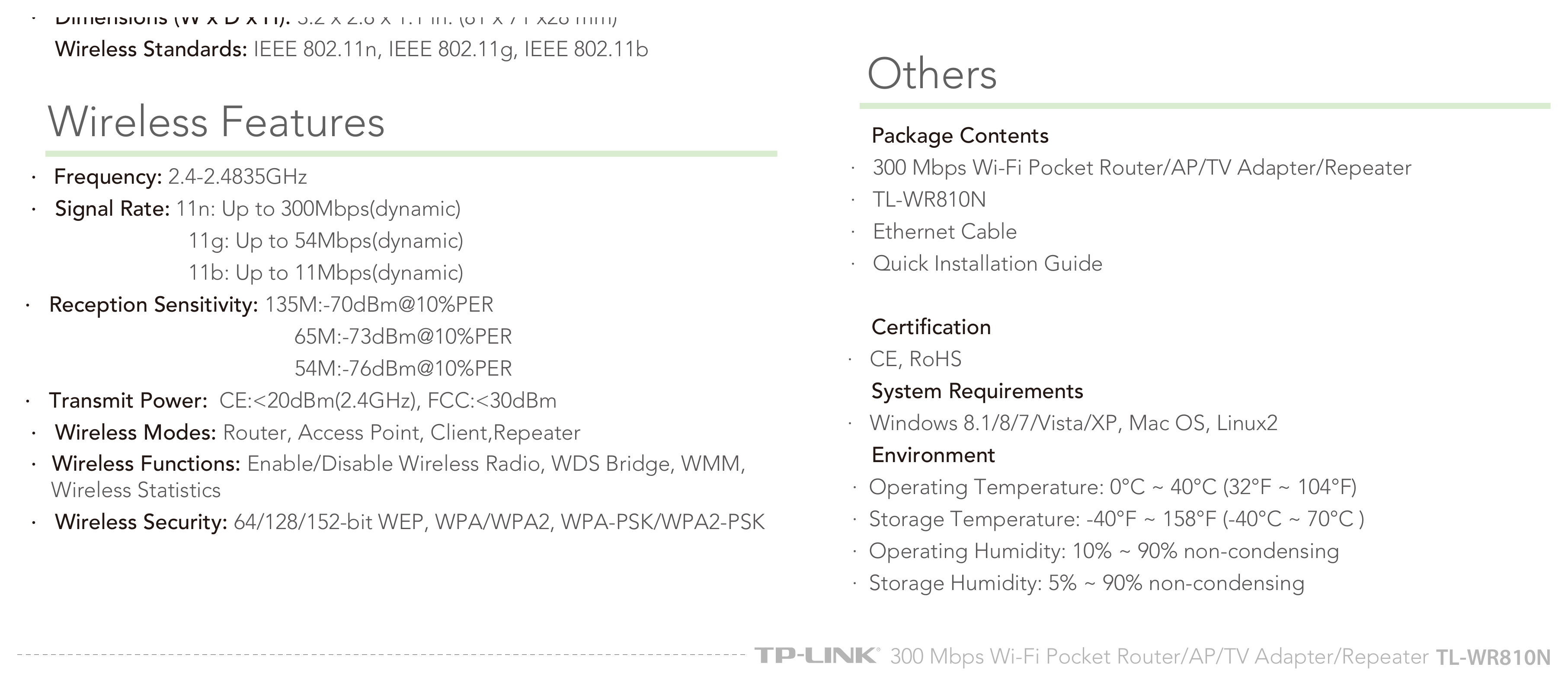 TL-WR810N(UK)-V2 外形尺寸圖 詳見圖示|Unit: mm