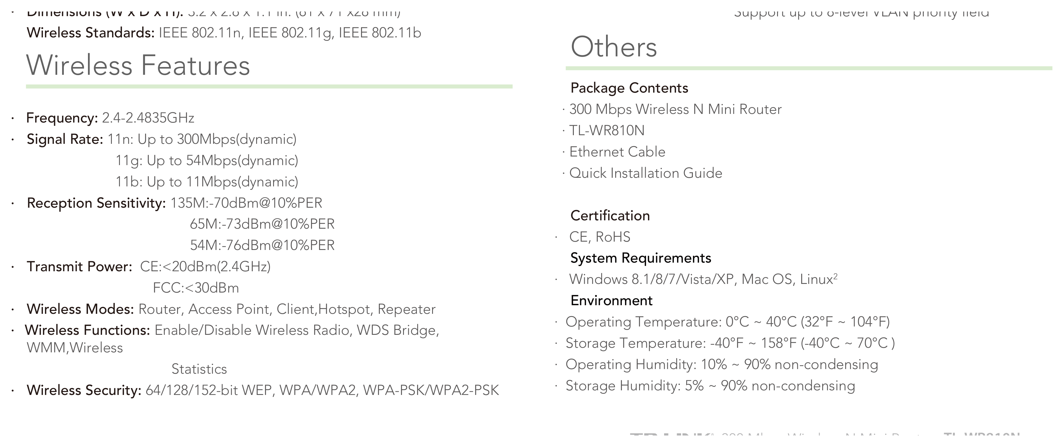 TL-WR810N(US)-V1 外形尺寸圖 詳見圖示|Unit: mm