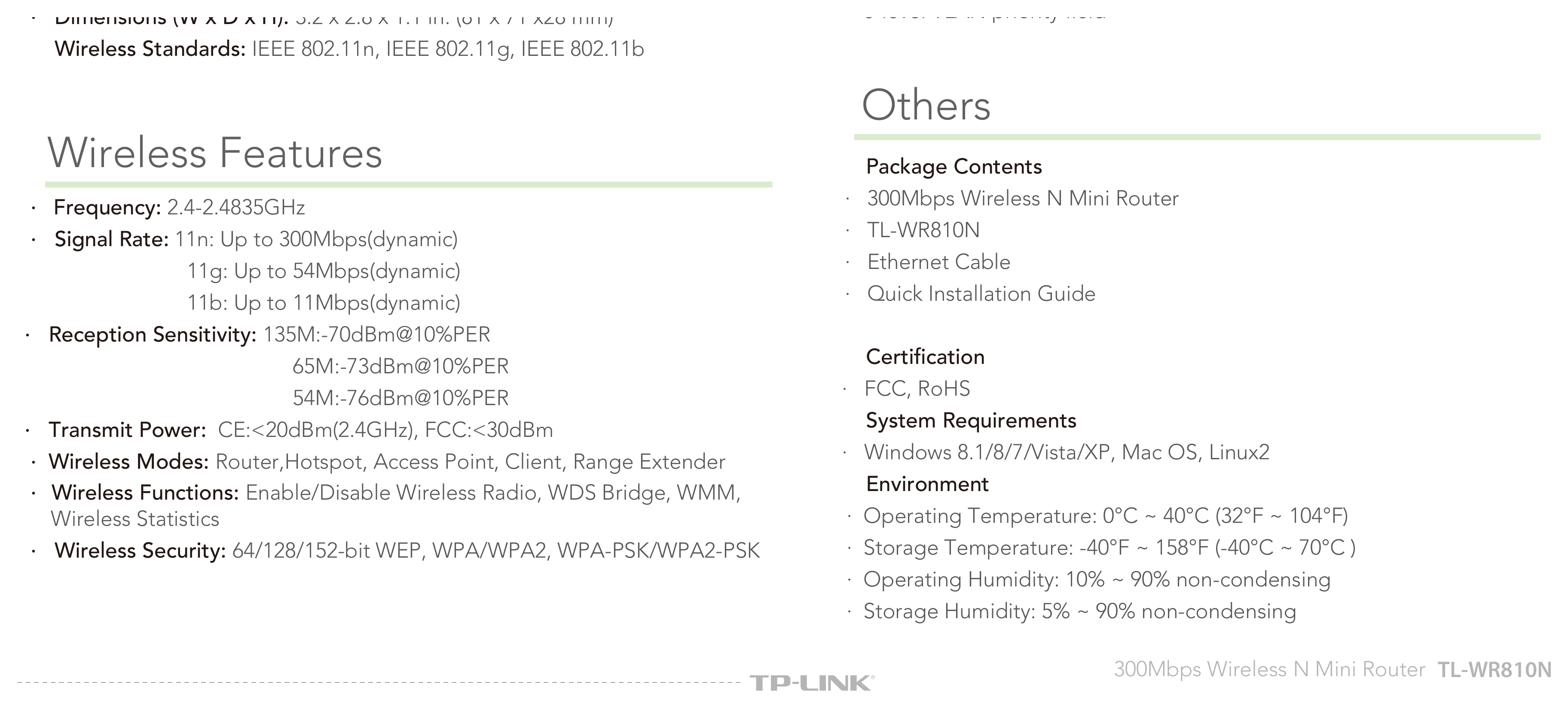 TL-WR810N(US)-V2 外形尺寸圖 詳見圖示|Unit: mm
