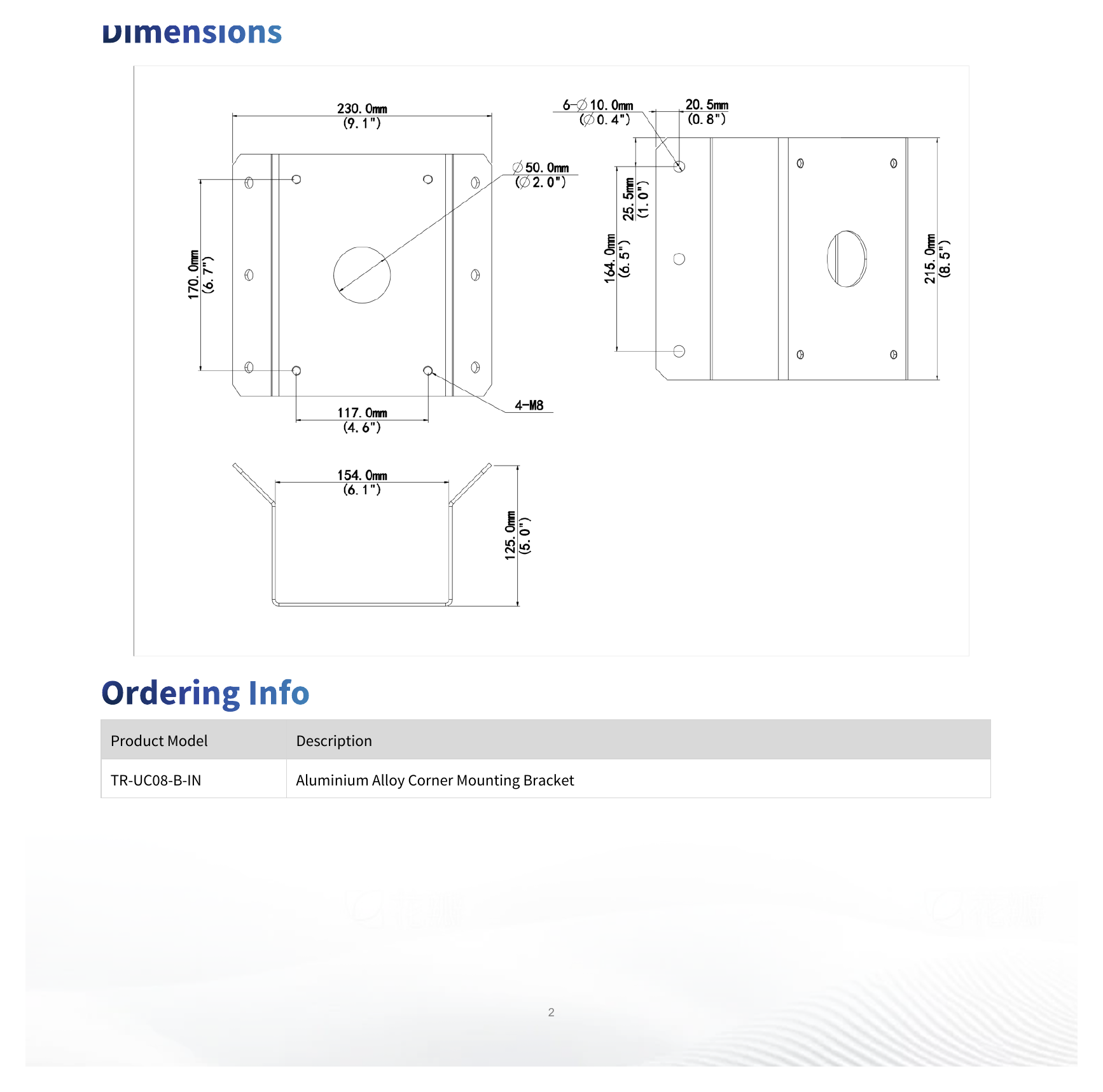 TR-UC08-B-IN 外形尺寸圖 詳見圖示｜Unit: mm