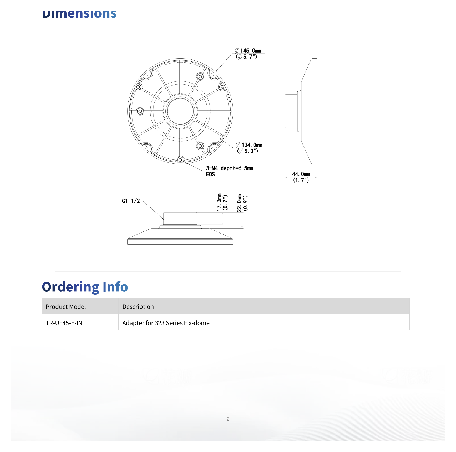TR-UF45-E-IN 外形尺寸圖 詳見圖示｜Unit: mm