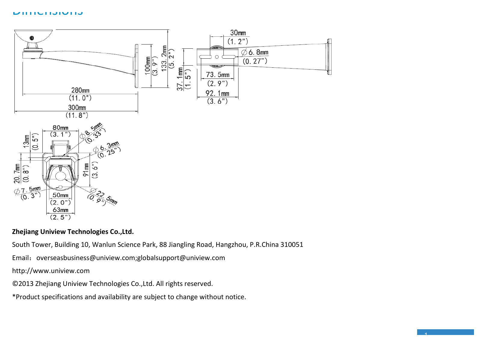 TR-WM06-A-IN-INDOOR-WALL-MOUNT 外形尺寸圖 詳見圖示｜Unit: mm