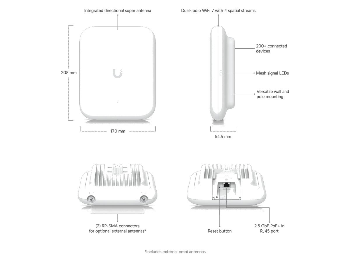 U7-OUTDOOR U7 Outdoor 室外 WiFi 7 網狀接入點 產品圖片