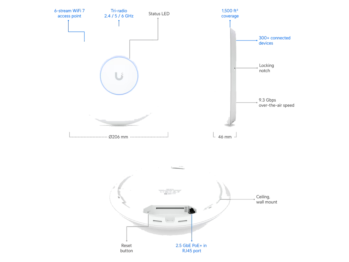 U7-Pro-Max WiFi 7 三頻無線接入點 產品圖片