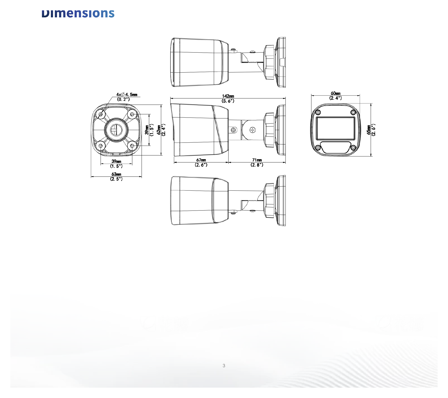 UAC-B115-F28 外形尺寸圖 142mm*63mm*65mm (L*W*H)｜重量 135g(0.30lb)｜Unit: mm