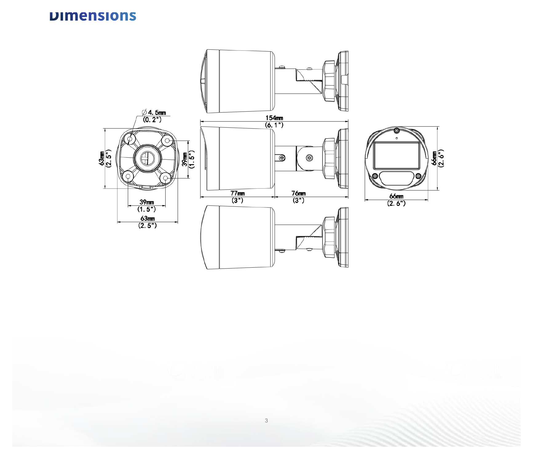 UAC-B125-AF28LM 外形尺寸圖 154mm*66mm*66mm (L*W*H)｜重量 240g(0.53lb)｜Unit: mm