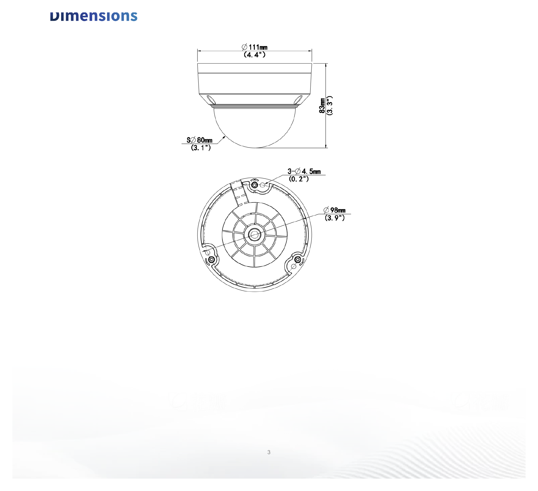 UAC-D112-F28 外形尺寸圖 Φ111mm*83mm (diameter*height)｜重量 233g(0.51lb)｜Unit: mm