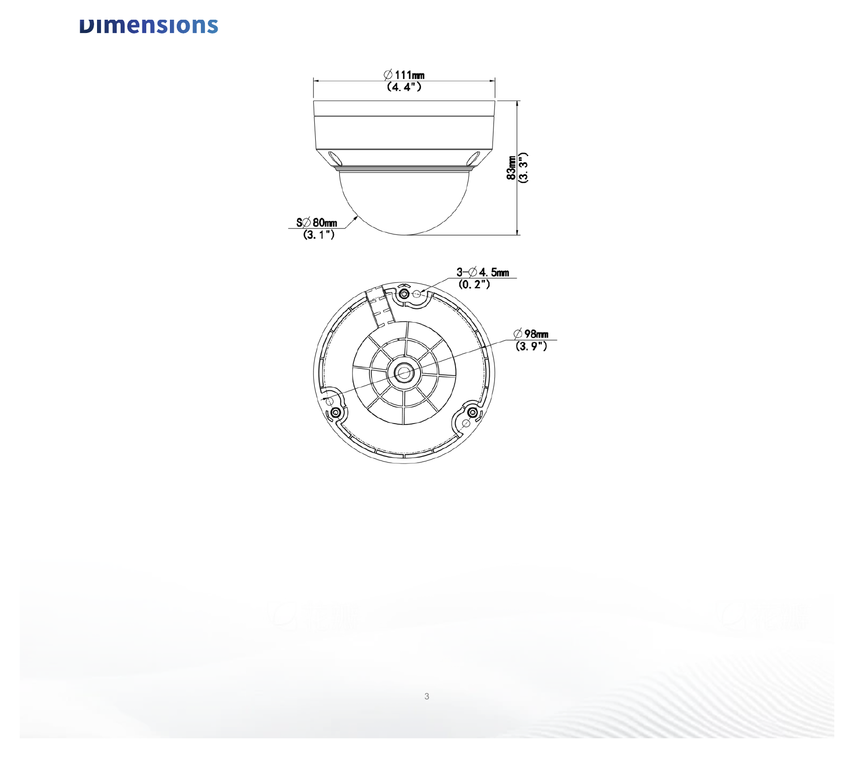UAC-D115-F28 外形尺寸圖 Φ111mm*83mm (diameter*height)｜重量 233g(0.51lb)｜Unit: mm