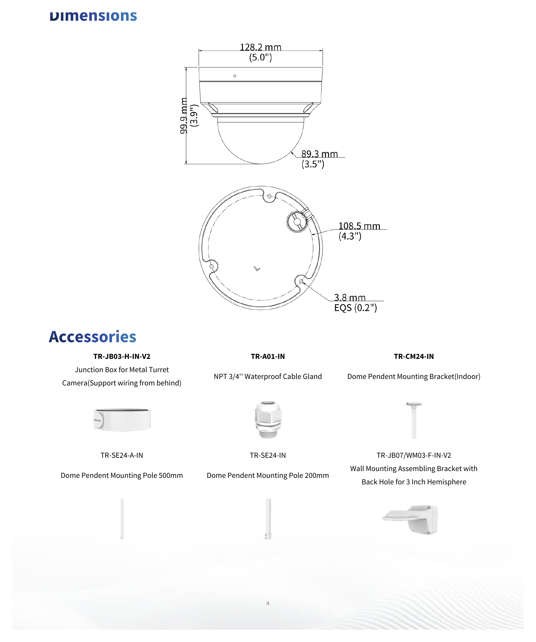 UAC-D312-ADPZMS 外形尺寸圖 Φ128 x 100mm (Ø5.0” x 3.9”)｜重量 640g(1.41lb) 11 Languages: English, German, Spanish (Latin America), French, Italian, Jap