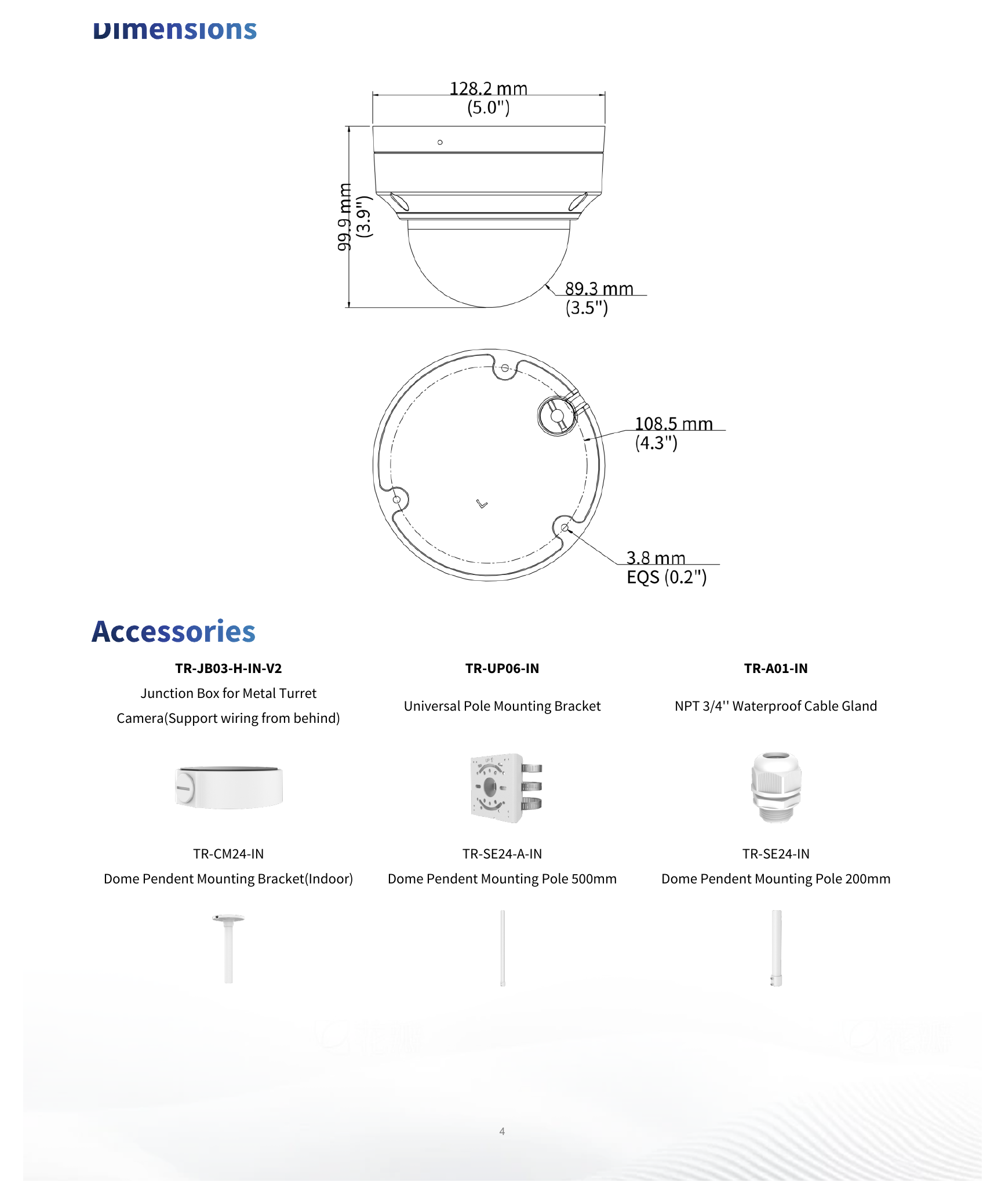 UAC-D315-ADPZMS 外形尺寸圖 Φ128 x 100mm (Ø5.0” x 3.9”)｜重量 660g(1.46lb) 11 Languages: English, German, Spanish (Latin America), French, Italian, Jap