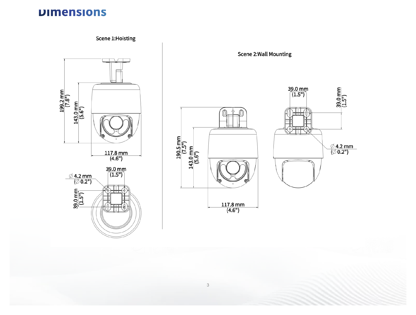 UAC-P112-AF40-W 外形尺寸圖 Φ118mm*190mm (diameter*height)｜重量 477g(1.05lb)｜Unit: mm