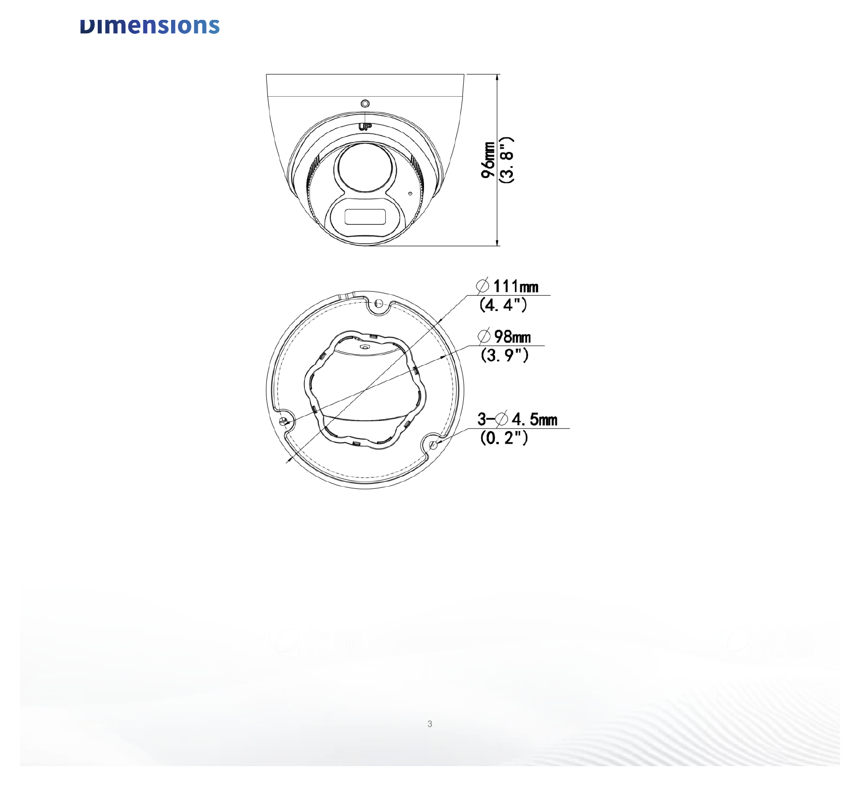 UAC-T122-AF28M-W 外形尺寸圖 Φ111mm*96mm (diameter*height)｜重量 356g(0.79lb)｜Unit: mm