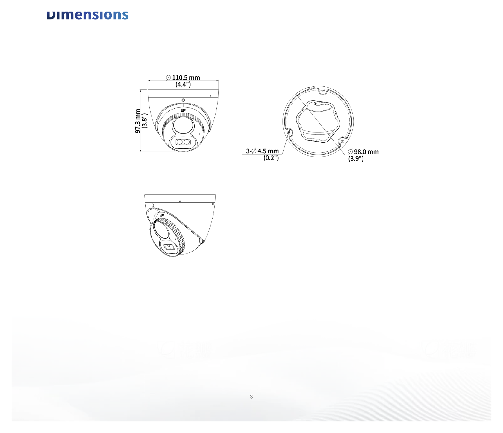 UAC-T125-AF28LM 外形尺寸圖 Φ111mm*98mm (diameter*height)｜重量 334g(0.74lb)｜Unit: mm