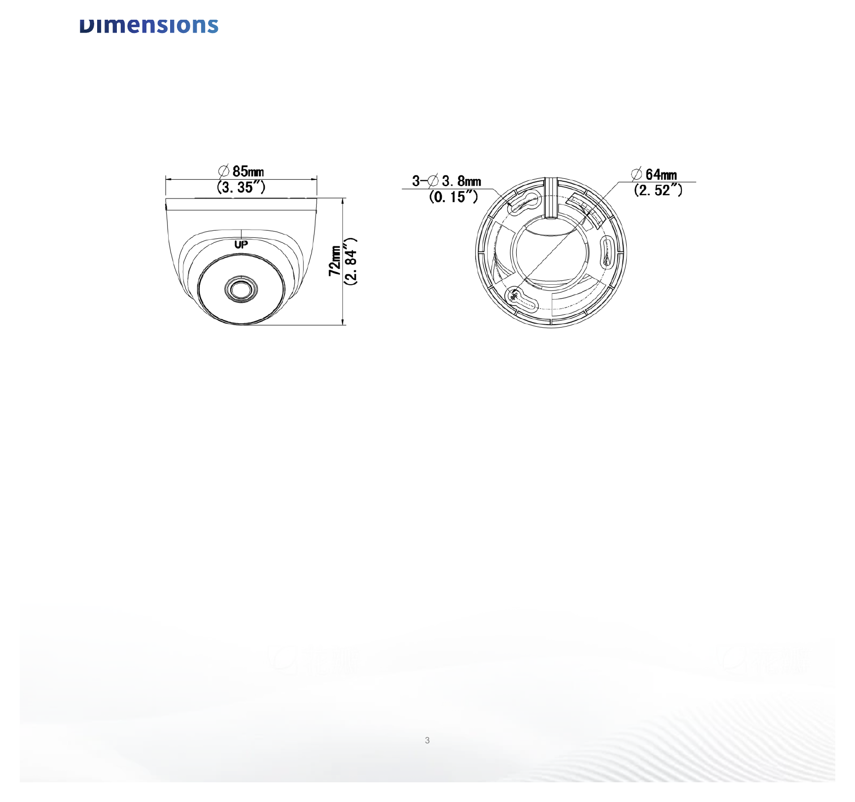 UAC-T132-F28 外形尺寸圖 Φ85mm*72mm (diameter*height)｜重量 89.3g(0.20lb) Unlimited New View http://www.uniview.com overseasbusiness@uniview.com; gl