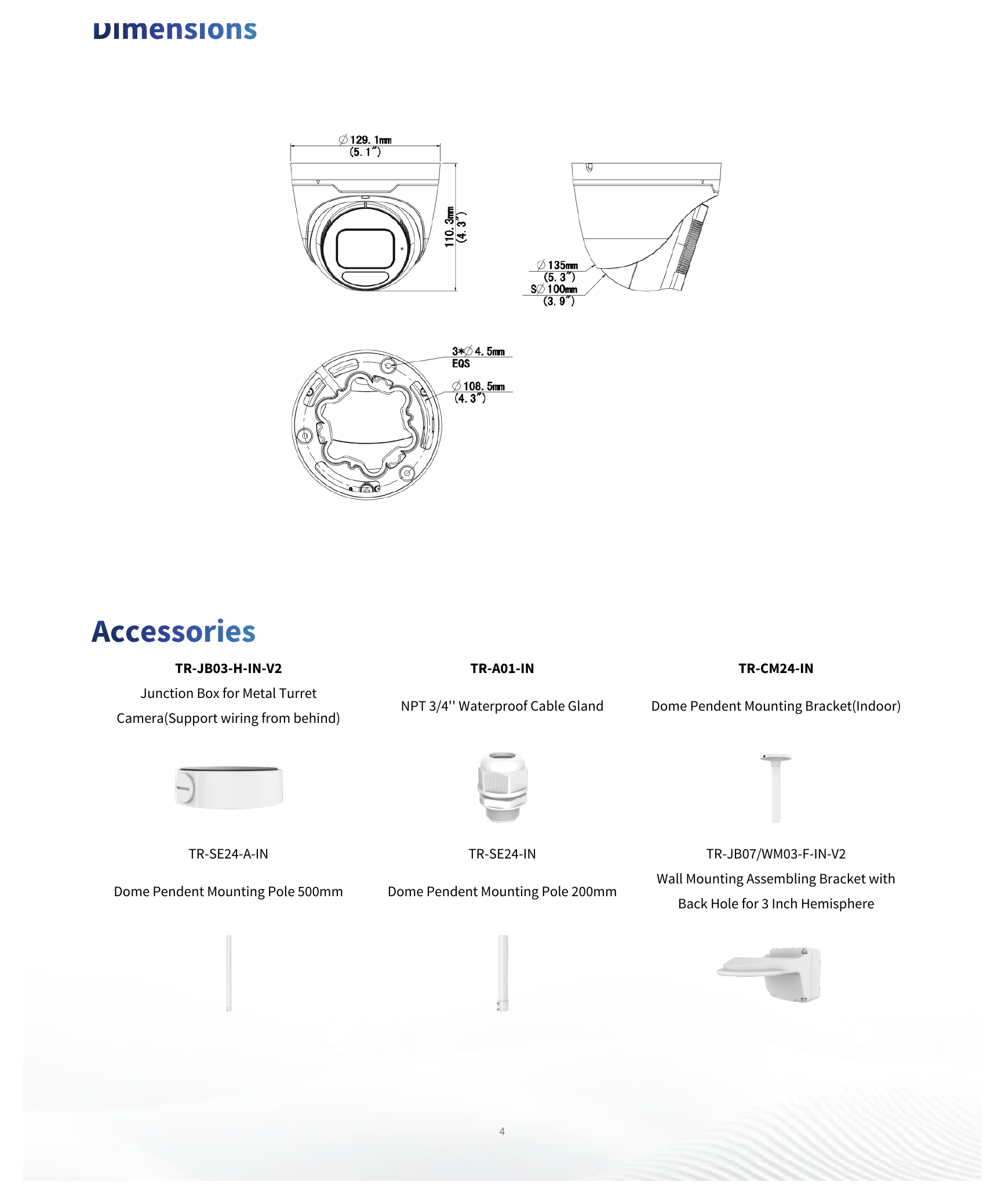 UAC-T312-ADPZMS 外形尺寸圖 Φ129 x 110mm (Ø5.1” x 4.3”)｜重量 640g(1.41lb) 11 Languages: English, German, Spanish (Latin America), French, Italian, Jap
