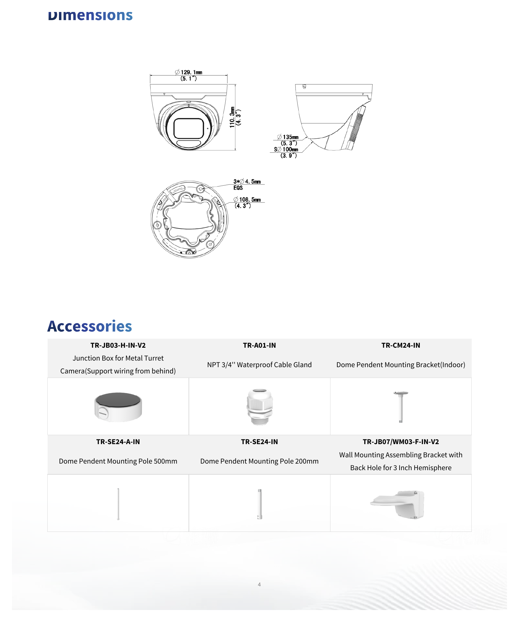 UAC-T315-ADPZMS 外形尺寸圖 Φ129 x 110mm (Ø5.1” x 4.3”)｜重量 625g(1.38lb) 11 Languages: English, German, Spanish (Latin America), French, Italian, Jap