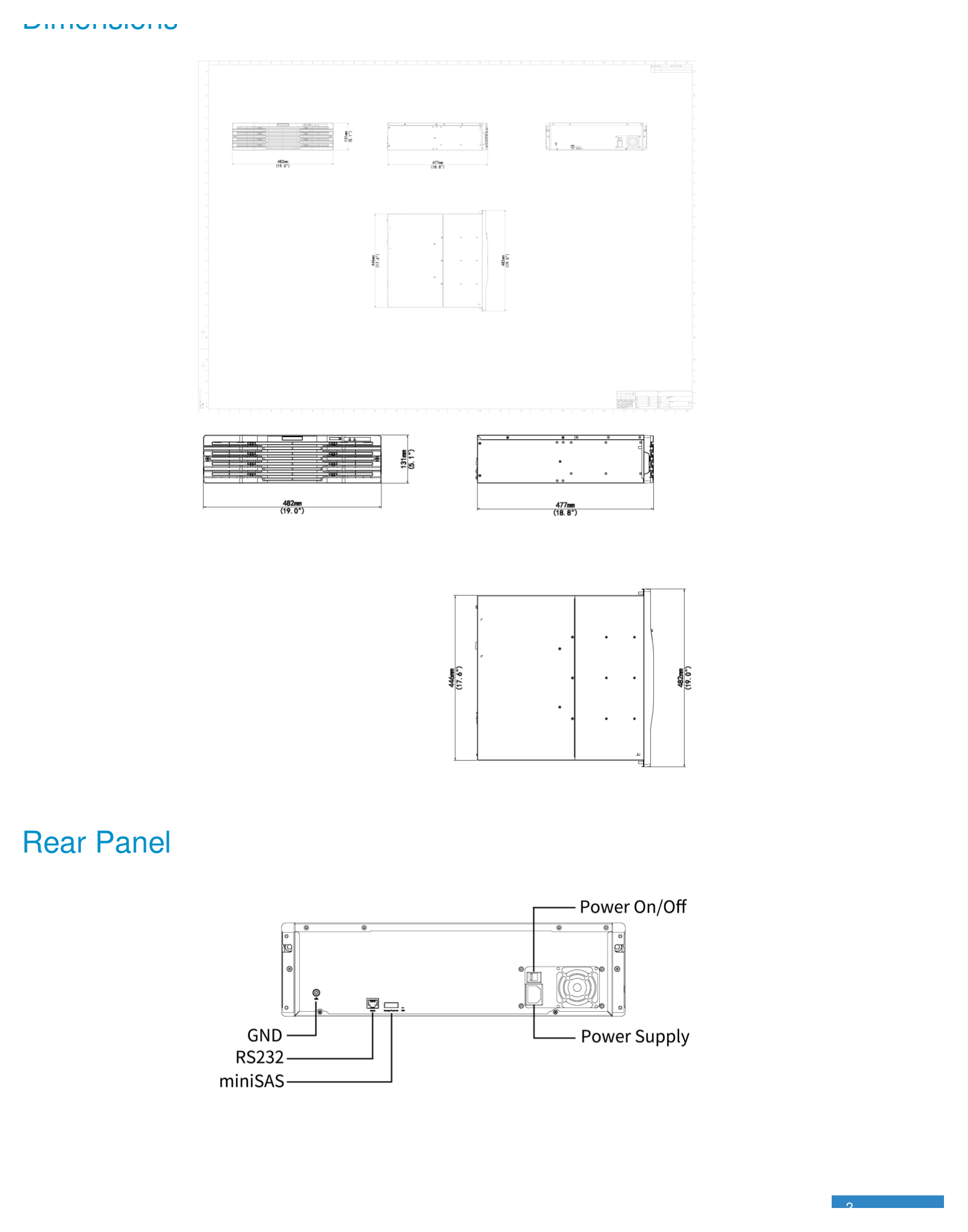 UNV-DEU1016-B-DISK-ENCLOSURE 外形尺寸圖 Description｜Unit: mm