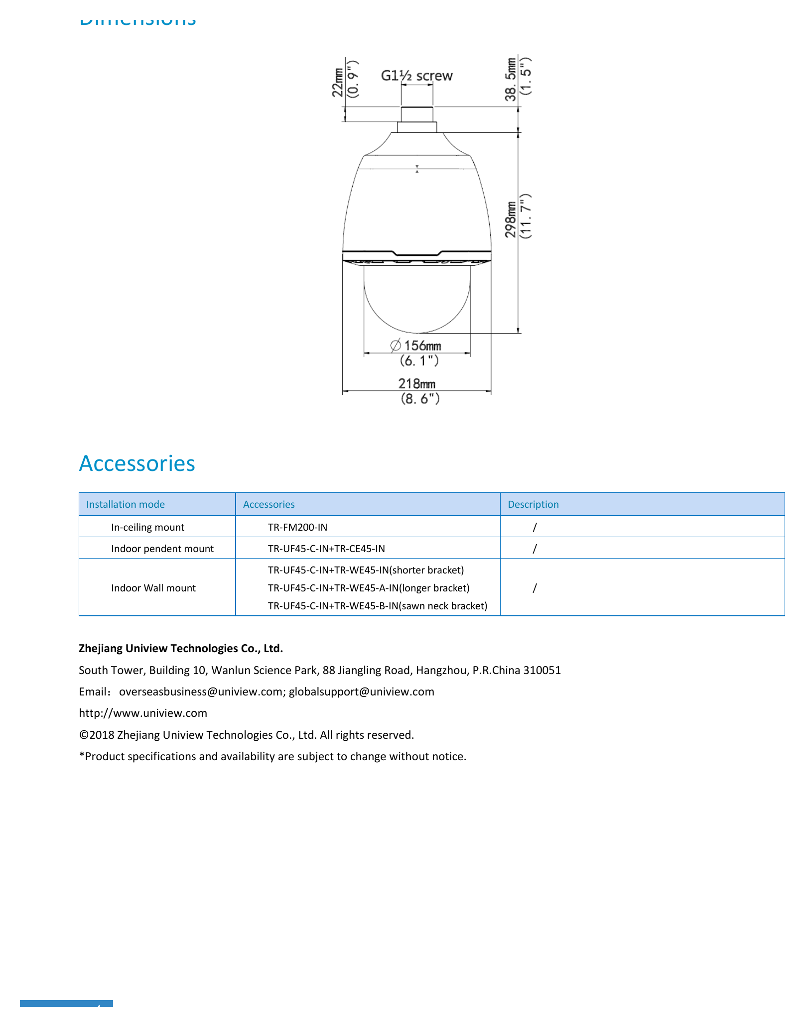 UNV-IPC6222E-X33UP-V.1.2 外形尺寸圖 詳見圖示｜Unit: mm