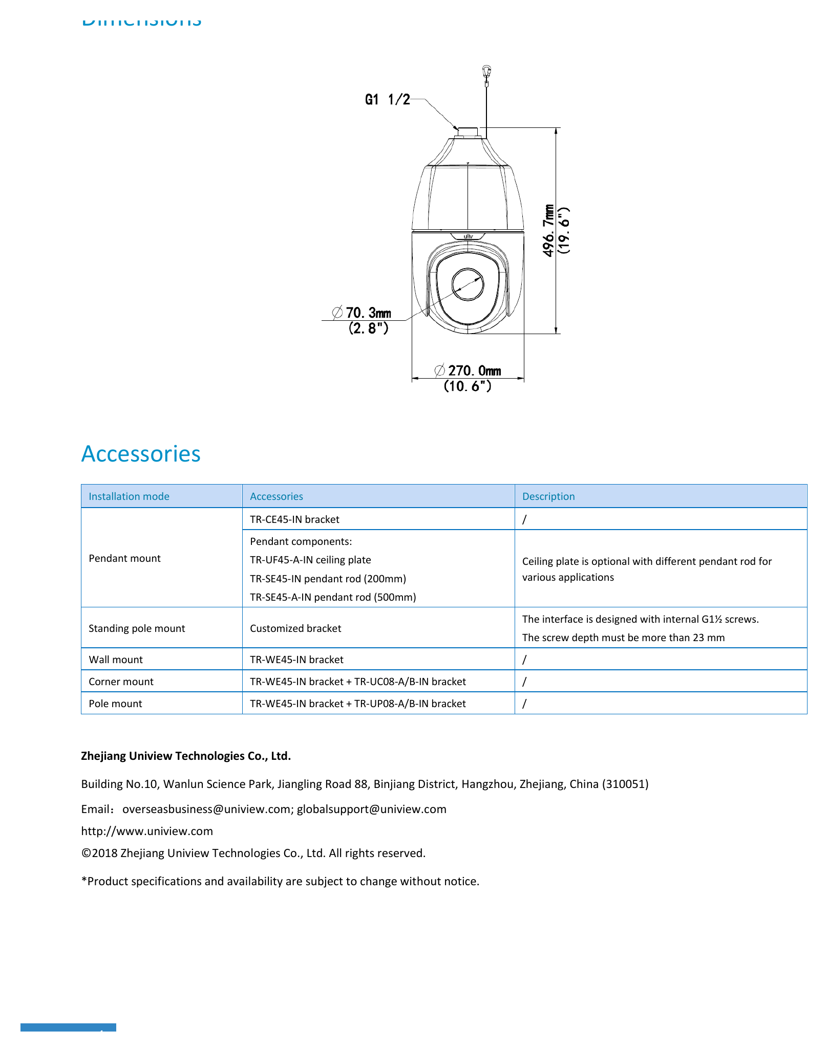 UNV-IPC6852SR-X38UG-V.1.4 外形尺寸圖 詳見圖示｜Unit: mm
