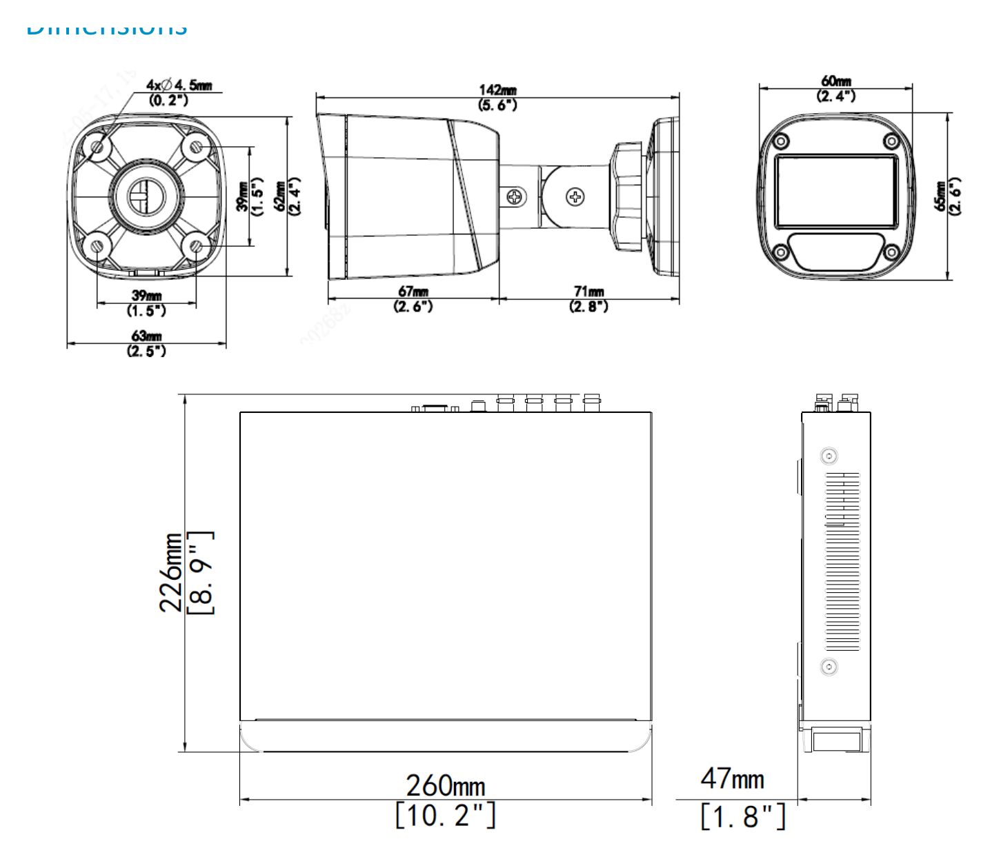 UNV-KIT-XVR301-08Q3&8-UAC-B115-F28-V1.00 外形尺寸圖 142mm*63mm*65mm (L*W*H)｜重量 135g(0.30lb)｜Unit: mm