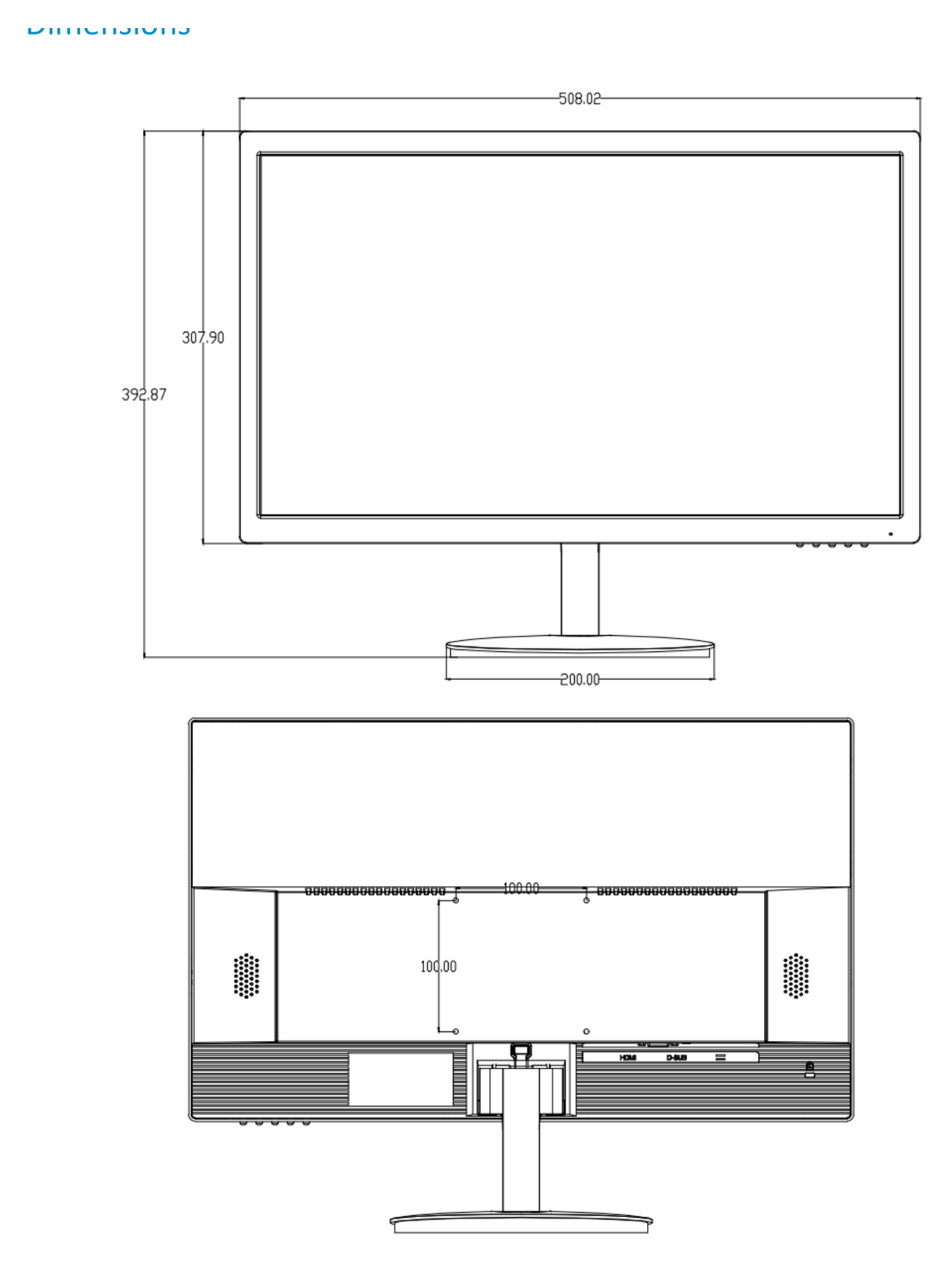 UNV-MW3222-L-MONITOR 外形尺寸圖 詳見圖示｜Unit: mm