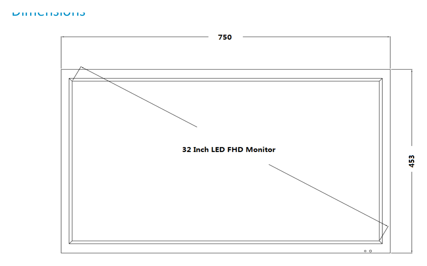 UNV-MW3232-E-LED-MONITOR 外形尺寸圖 詳見圖示｜Unit: mm
