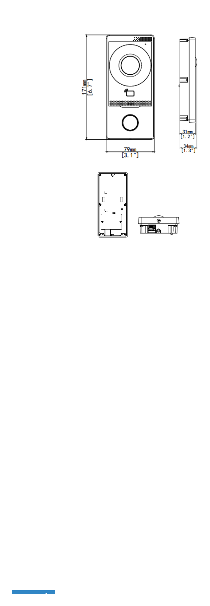 UNV-OEU-201S-HMK-W-VILLA-OUTDOOR-STATION 外形尺寸圖 詳見圖示｜Unit: mm