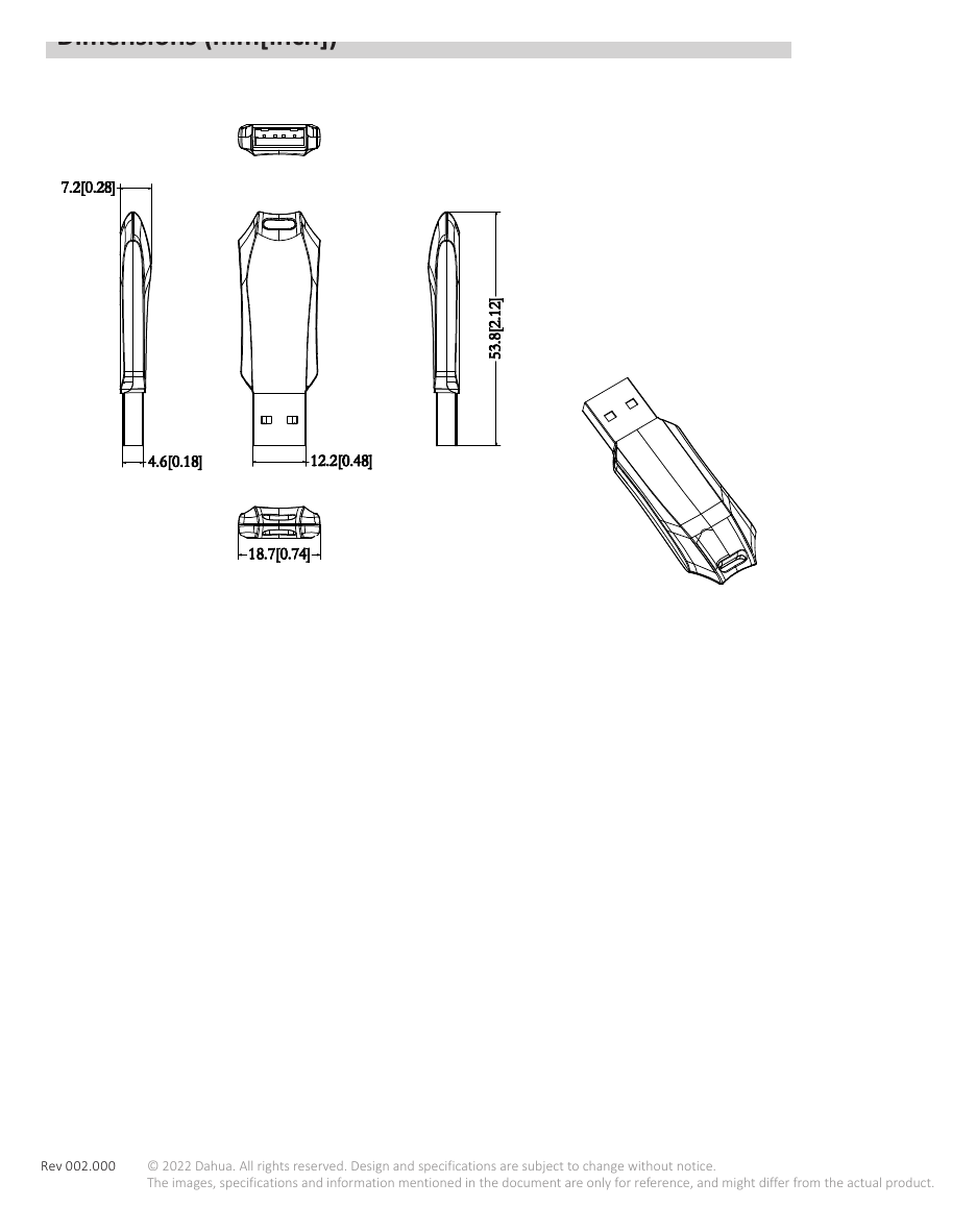 USB-U176-20-16G 外形尺寸圖 詳見圖示|Unit: mm