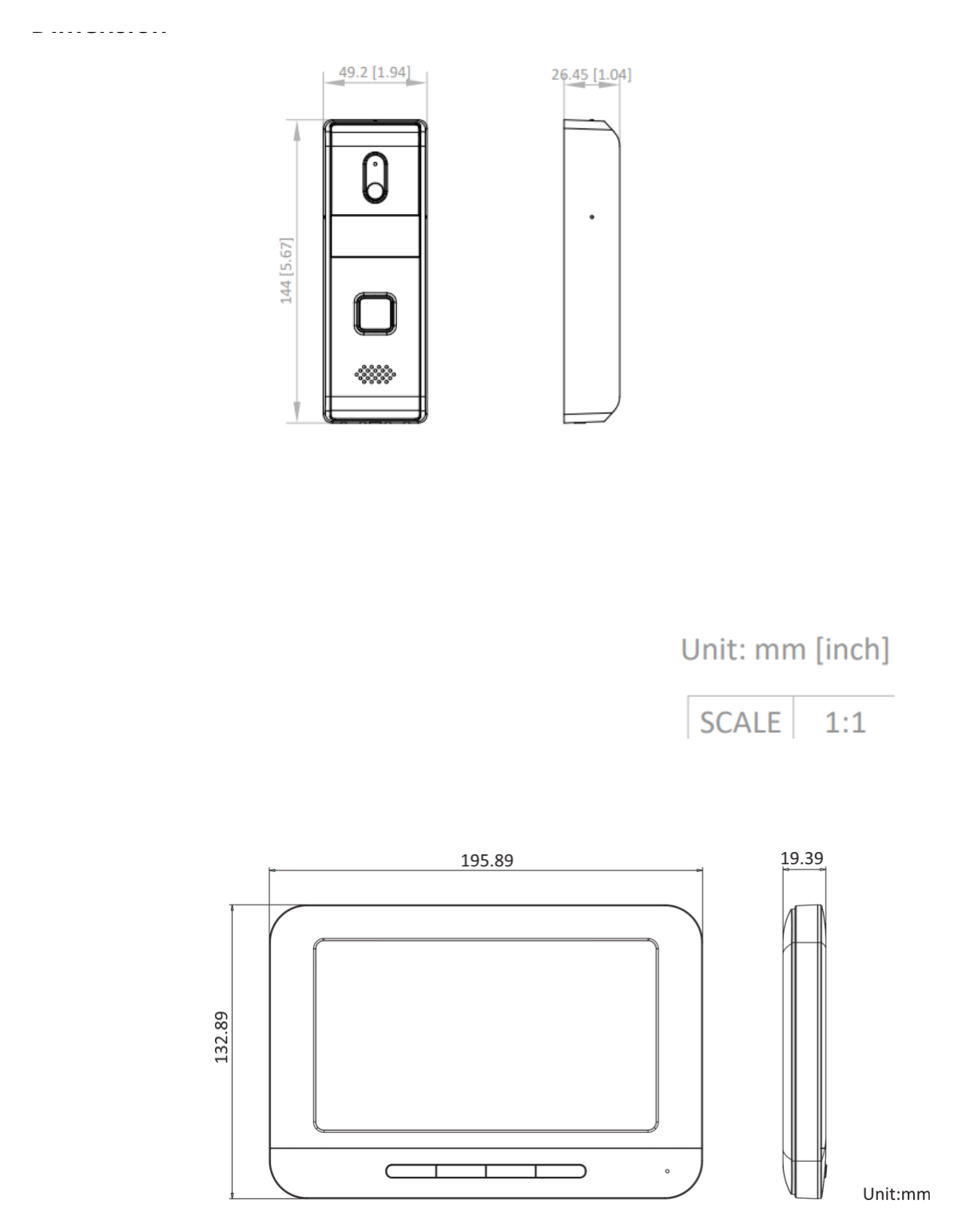 VI-K13P 外形尺寸圖 128 mm × 42 mm × 24.8 mm｜Unit: mm