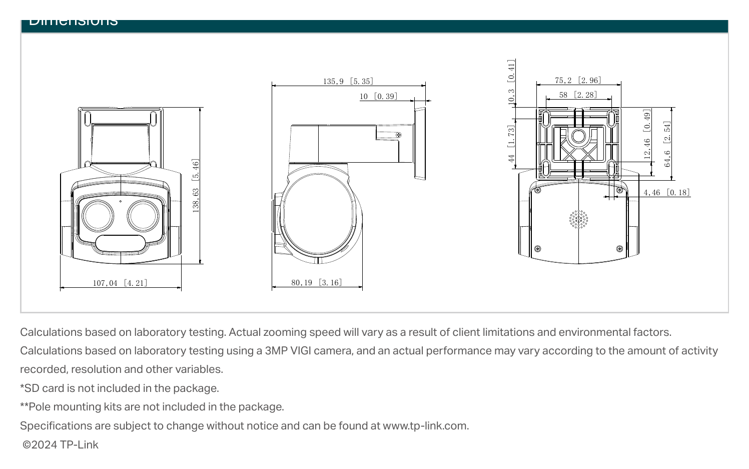 VIGI-C540V 外形尺寸圖  >@｜Unit: mm