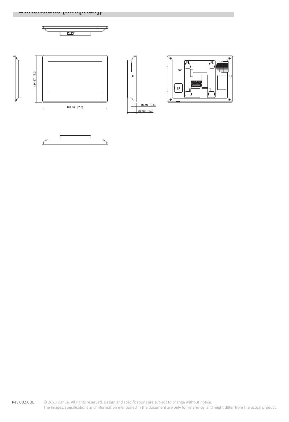 VTH5321GB(W)-W 外形尺寸圖 詳見圖示｜Unit: mm