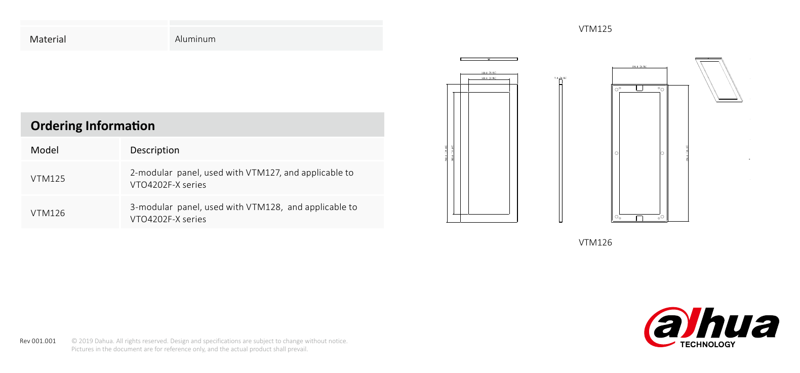 VTM125VTM126 外形尺寸圖 140mm×240.20mm×7.0mm (5.51''×9.46''×0.28'')｜Unit: mm