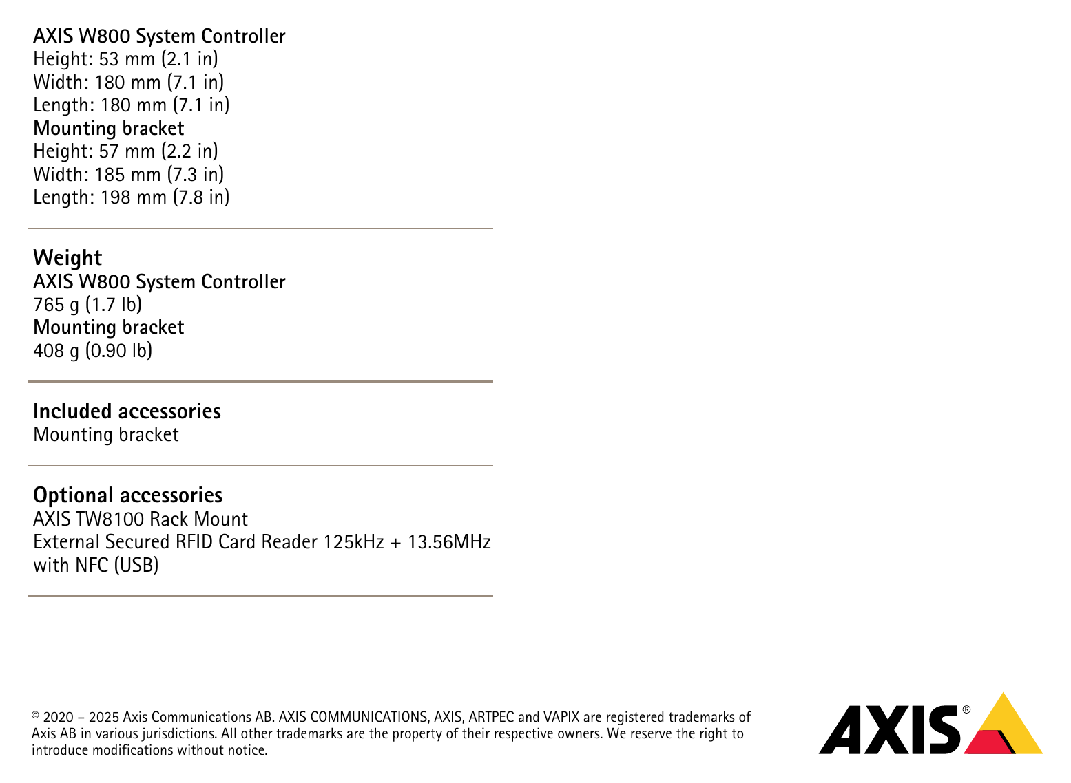 W800-SYSTEM-CONTROLLER 外形尺寸圖 詳見圖示｜Unit: mm