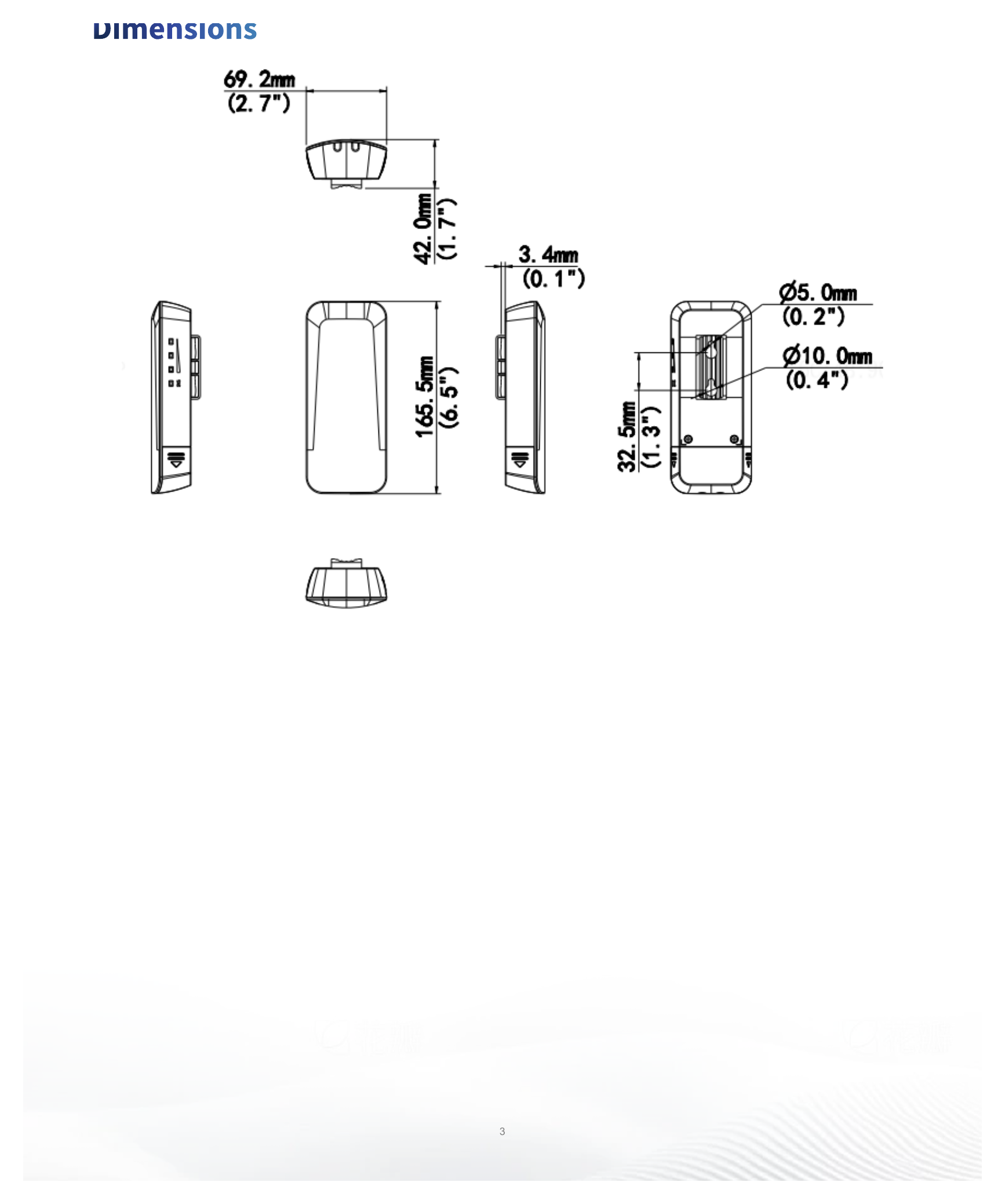 WB-S500I-IN 外形尺寸圖 詳見圖示｜Unit: mm