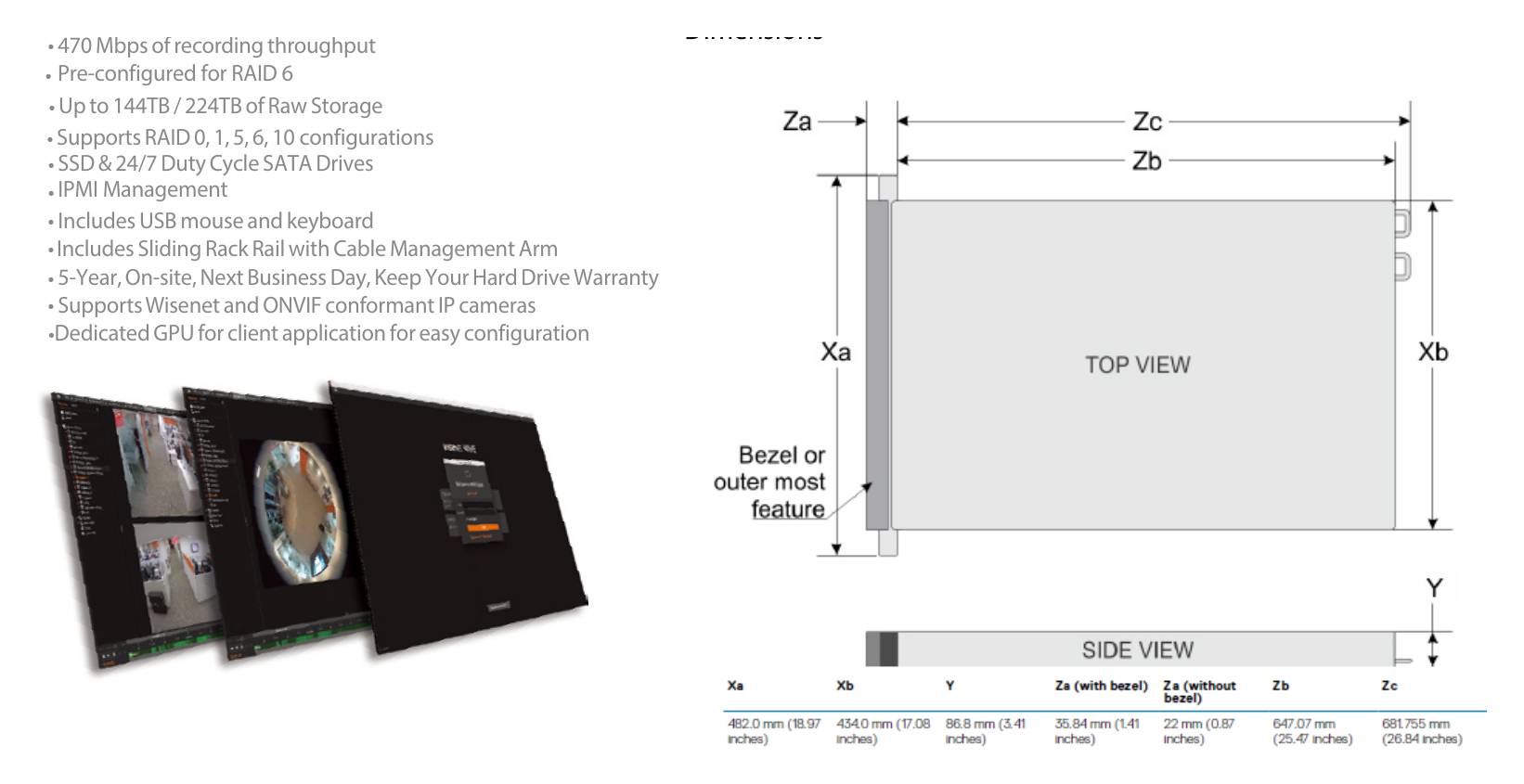 WRR-P-S202x1 外形尺寸圖 Unit: inch (mm) • Up to 144TB / 224TB of Raw Storage FIRST EDITION 10-2020 © 2020 Hanwha Techwin Co., Ltd. All rights re