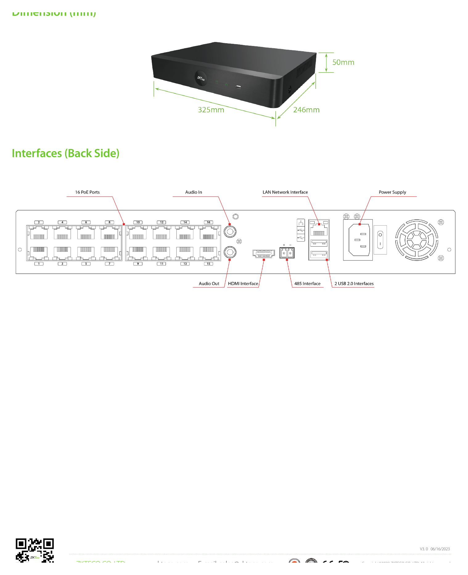 Z8516NFR-16P-S 外形尺寸圖 詳見圖示｜Unit: mm